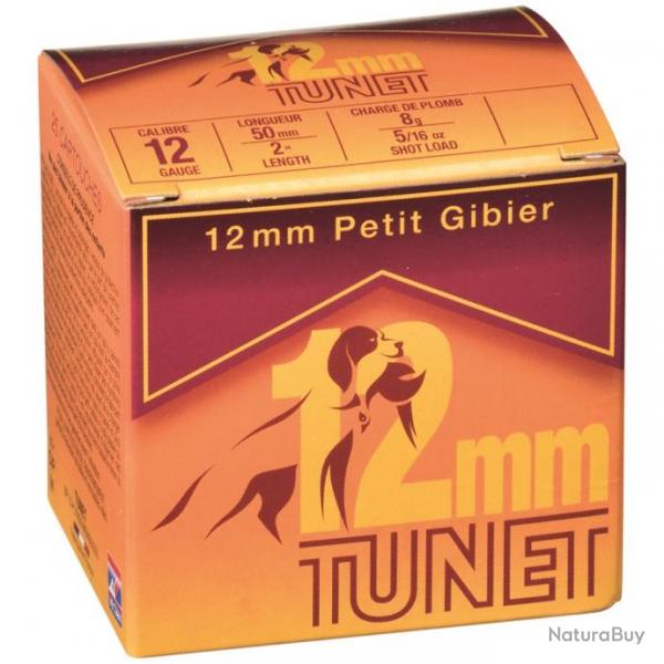 Cartouches TUNET 12 mm Petit Gibier n8 - boite de 25