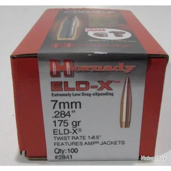 HORNADY 7mm (.284) 175 gr ELD-X - 2841 - Bote de 100 units