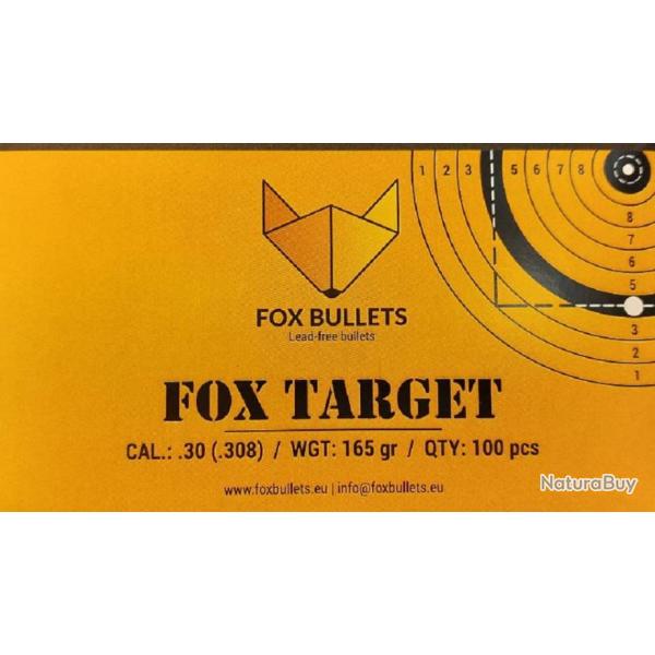 Ogives Sans Plomb Monolithiques FOX TARGET cal.308 (7.62mm) 165gr - Boite de 100 units