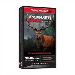 Cartouches WINCHESTER POWER MAX BONDED - 30-06 SPRG - 180GR - X20