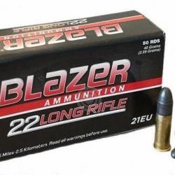 Cartouches CCI BLAZER Calibre 22LR - 40gr - Boite de 50 unités