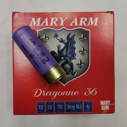 Cartouches MARY ARM Dragonne 36- Cal 12/70 36gr N°6 BJ X 25