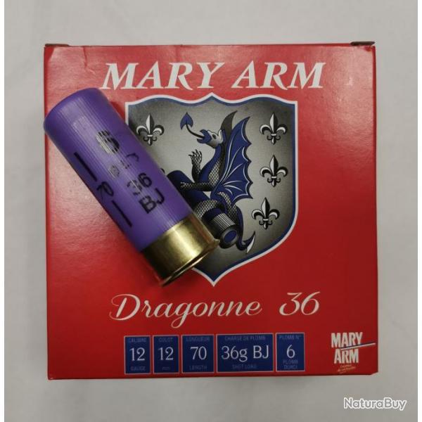 Cartouches MARY ARM Dragonne 36- Cal 12/70 36gr N6 BJ X 25
