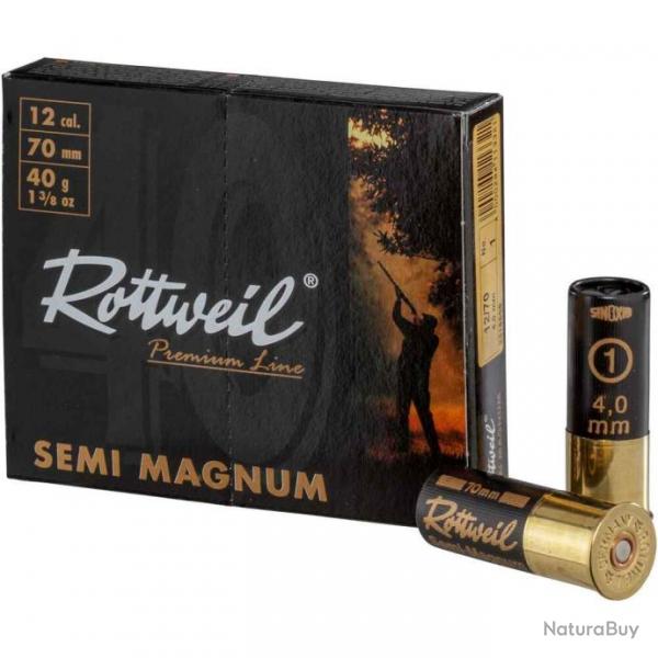 Cartouches Rottweil Semi-Magnum Cal. 12/70 - 40gr - N1