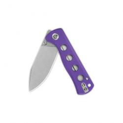 Couteau QSP Canary Purple Folder Lame Acier 14C28N Stonewash Manche G10 IKBS Linerlock Clip QS150D1