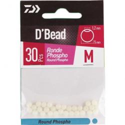 DPPM23 - Perles rondes Daiwa D'Bead - S / Blanc / Phospho