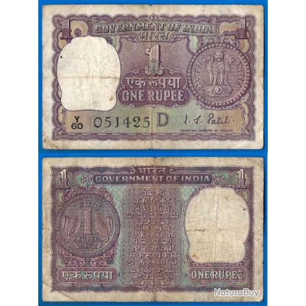 Inde 1 Roupie 1972 Serie Y 60 Roupie Rupees India