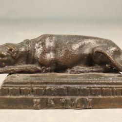 Chien Couché En Bronze XIXème