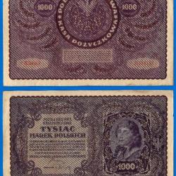 Pologne 1000 Marek 1919 Grand Billet Europe Centrale Zlotych Mareks