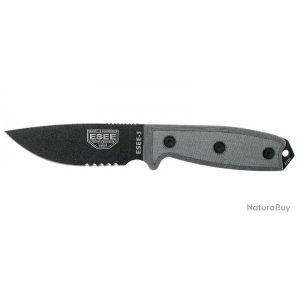 ESEE - EE3SMB - ESEE-3 - NOIR - LAME MIXTE - POMMEAU MODIFI