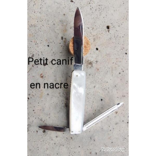 Couteau canif 3 pices en nacre