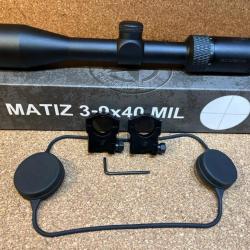 LUNETTE VECTOR OPTCS MATIZ 3-9X40 MILDOT + COLLIERS, NEW !!!