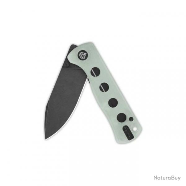 Couteau QSP Canary Jade Folder Lame Acier 14C28N Blackwash Manche G10 IKBS Linerlock Clip QS150E2