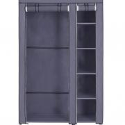 Armoire de rangement Penderie de vêtement pliable en toile XL 110 x 45 x  175 cm gris