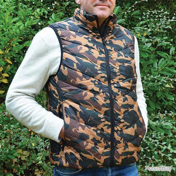 Gilet chauffant camo CE + power bank Taille 3