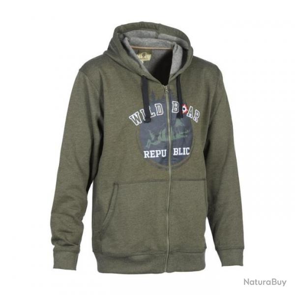 Sweat Zipp  capuche Percussion Wild Boar Republic - TAILLE S