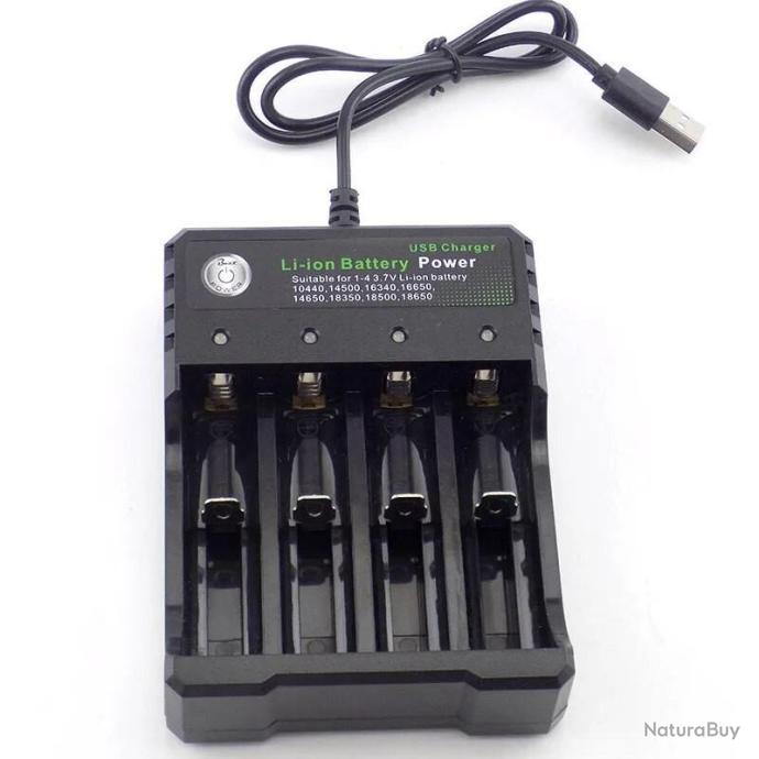 Chargeur de batterie Rechargeable USB 18650 14500 AA AAA 1.2V 3.7V Li-ion  charge rapide 4 ports - Batteries et chargeurs (11031126)