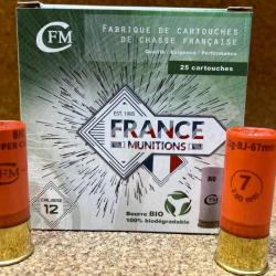 25 CARTOUCHES BIO CHAMBORD CAL12 BOURRE JUPE 32G N°7, DESTOCKAGE !!!!
