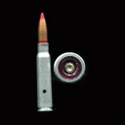 7.5 x 54 MAS - tir réduit LRAC Mle F3 - balle cuivre pointe rouge - étui alu