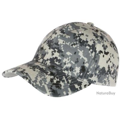 Casquette Baseball Camouflage Grise Et Noire NY - Taille Unique - Style Hip Hop