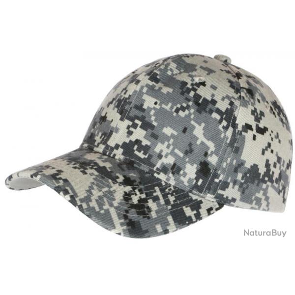Casquette Camouflage Grise Militaire Chasse Baseball Raky Taille unique Gris