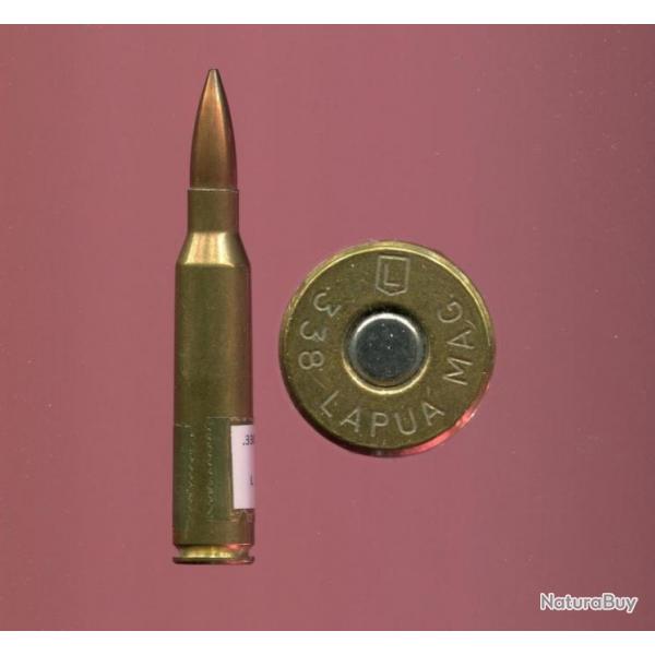 .338 lapua Magnum - marquage : L dans un blason 338 LAPUA MAGNUM - balle cuivre pointue