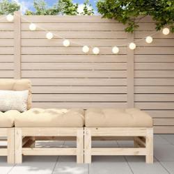 Repose-pieds de jardin avec coussins 2 pcs bois de pin massif