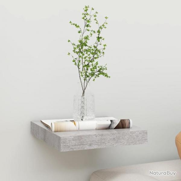 tagre murale flottante Gris bton 23x23,5x3,8 cm MDF