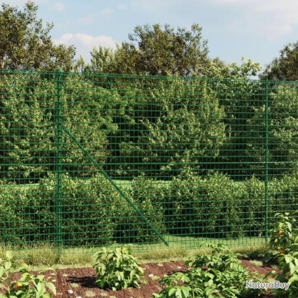 Clture en treillis mtallique et piquet d'ancrage vert 1,8x10m