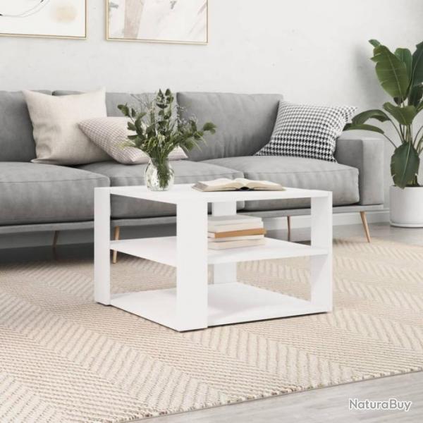 Table basse blanc 59,5x59,5x40 cm bois d'ingnierie