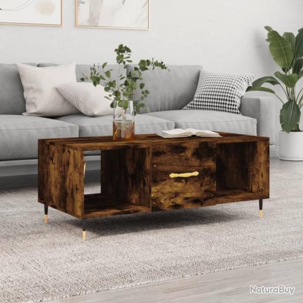 Table basse chne fum 102x50x40 cm bois d'ingnierie