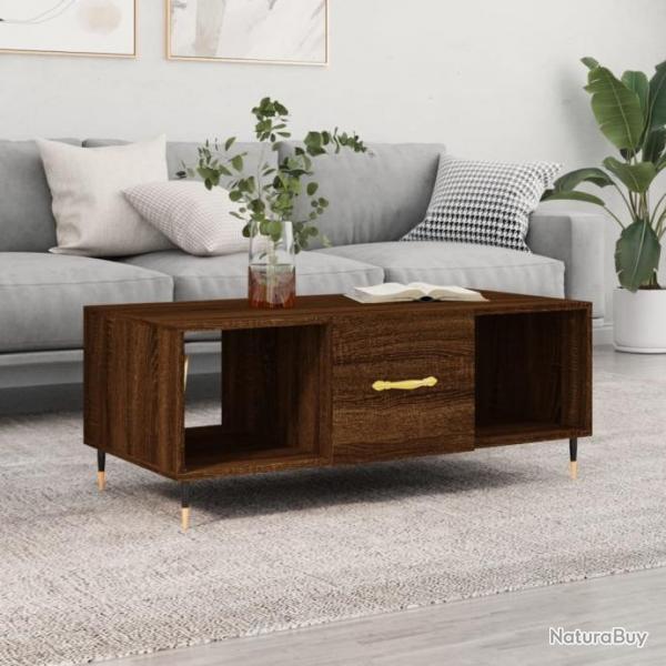 Table basse chne marron 102x50x40 cm bois d'ingnierie