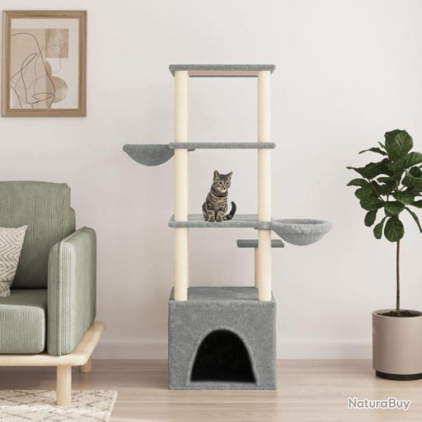 Arbre  chat avec griffoirs en sisal gris clair 147 cm