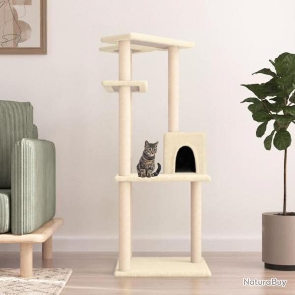 Arbre  chat avec griffoirs en sisal crme 123 cm