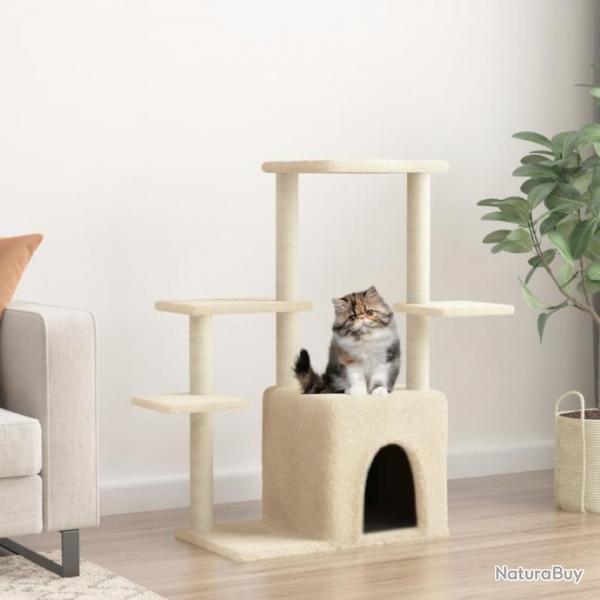 Arbre  chat avec griffoirs en sisal crme 97,5 cm