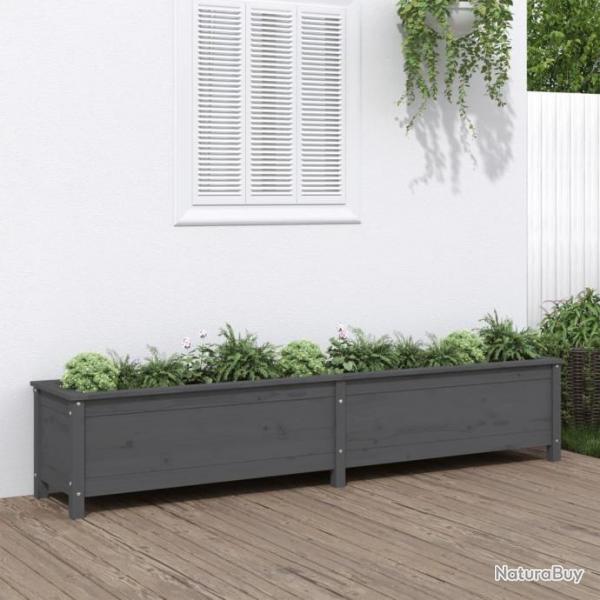 Lit surlev de jardin gris 199,5x40x39 cm bois de pin massif