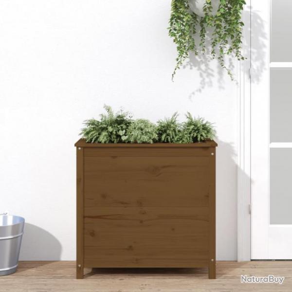 Jardinire marron miel 82,5x40x78 cm bois massif de pin