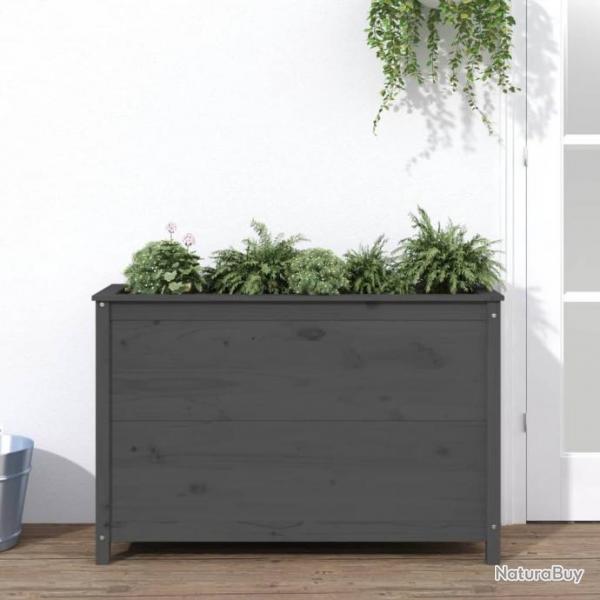 Lit surlev de jardin gris 119,5x40x78 cm bois de pin massif