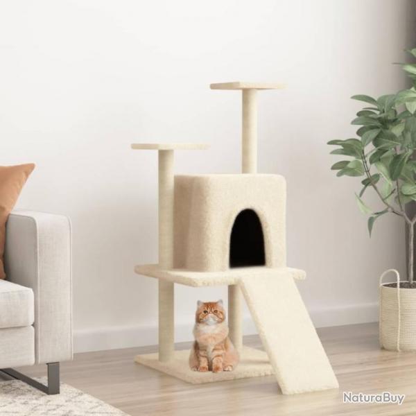 Arbre  chat avec griffoirs en sisal crme 110 cm