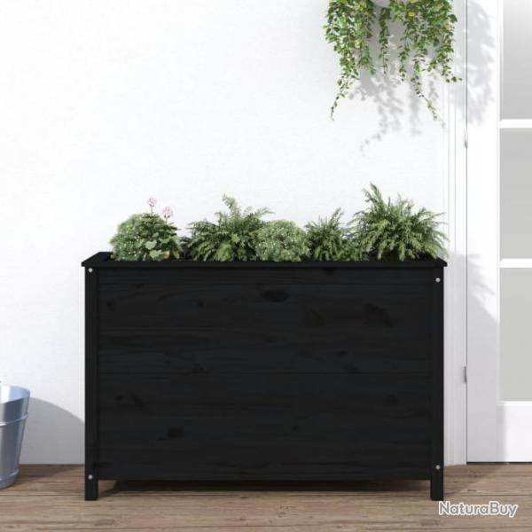 Lit surlev de jardin noir 119,5x40x78 cm bois de pin massif