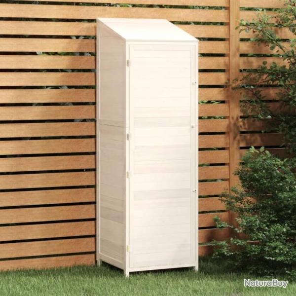 Remise de jardin Blanc 55x52x174,5 cm Bois de sapin solide