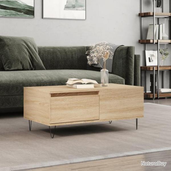 Table basse Chne sonoma 90x50x36,5 cm Bois d'ingnierie