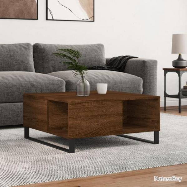 Table basse chne marron 80x80x36,5 cm bois d'ingnierie