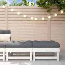 Repose-pieds de jardin avec coussins 2 pcs blanc bois de pin