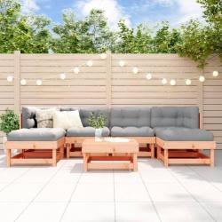 Salon de jardin 7 pcs avec coussins bois massif douglas