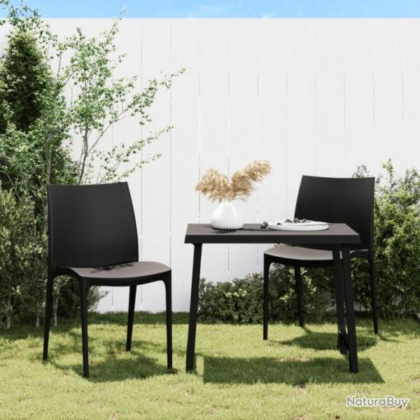 Chaises de jardin lot de 2 anthracite 50x46x80 cm polypropylne