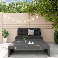 Salon de jardin 2 pcs avec coussins gris bois massif