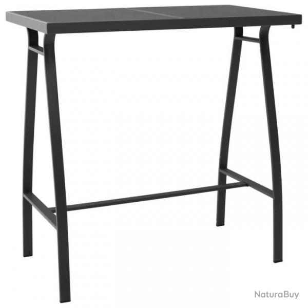 Table de bar de jardin Noir 110x60x110 cm Verre tremp