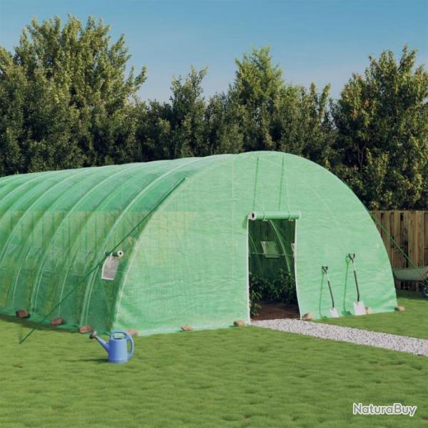 Serre avec cadre en acier vert 36 m 6x6x2,85 m