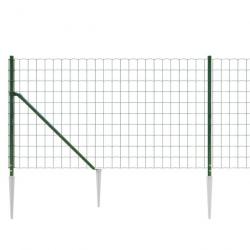 Clôture en treillis métallique et piquet d'ancrage vert 1,1x25m